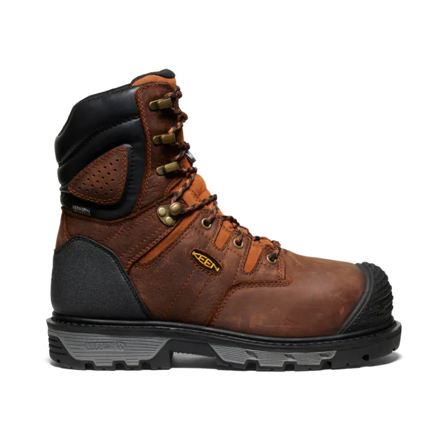 Best Sale CSA Camden 8" Waterproof Boot INT MET (Carbon-Fiber Toe) Pour Homme | Leather Brown/Black Homme Bottes Et Chaussures De Travail|Imperméable À L'eau