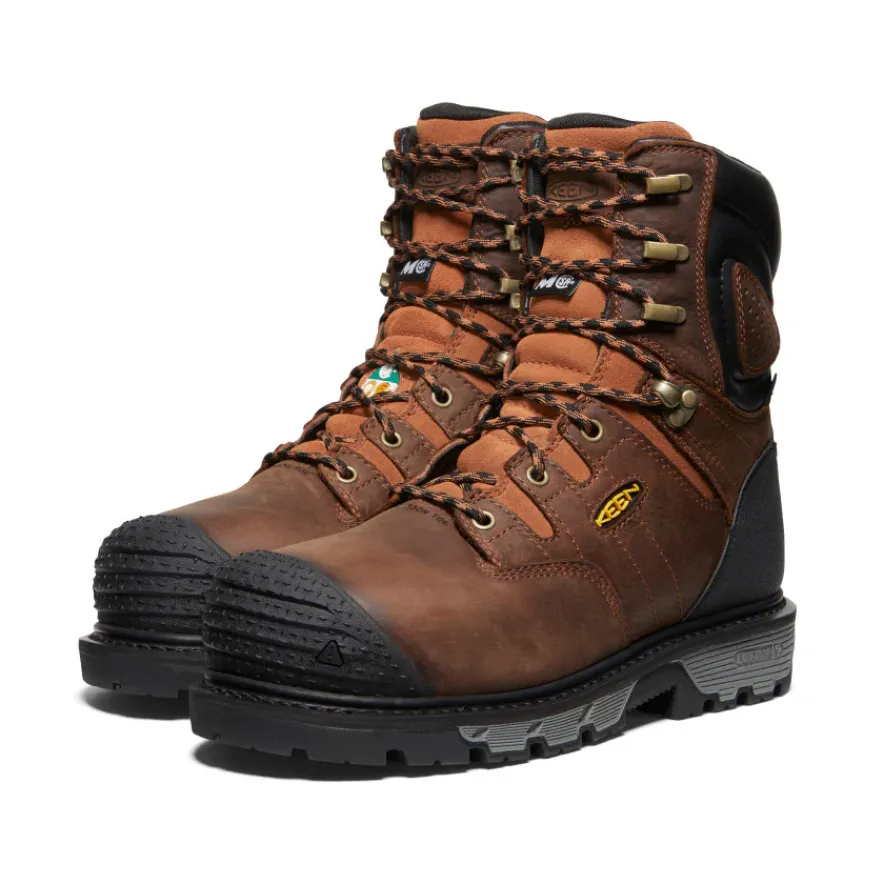 Best Sale CSA Camden 8" Waterproof Boot INT MET (Carbon-Fiber Toe) Pour Homme | Leather Brown/Black Homme Bottes Et Chaussures De Travail|Imperméable À L'eau