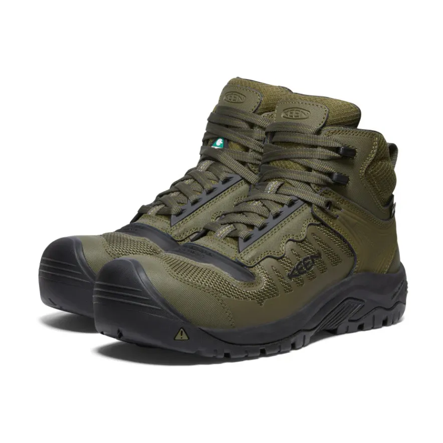 Cheap CSA Reno Mid KBF Waterproof (Carbon-Fiber Toe) Pour Homme | Dark Olive/Black Homme Bottes Et Chaussures De Travail|Imperméable À L'eau