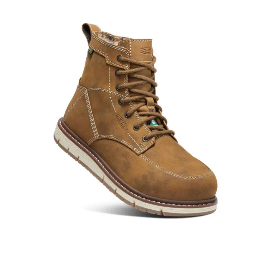 Shop CSA San Jose 6" Waterproof Boot (Aluminum Toe) Pour Femme | Almond/Gum Kg 113 Femme Bottes Et Chaussures De Travail|Imperméable À L'eau