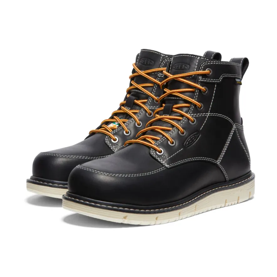 Store CSA San jose 6" Waterproof Boot (Aluminum Toe) Pour Homme | Black/Off White Homme Bottes Et Chaussures De Travail|Imperméable À L'eau