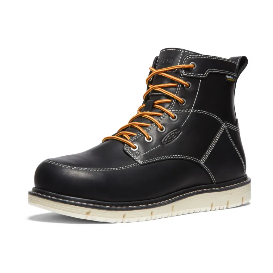 Store CSA San jose 6" Waterproof Boot (Aluminum Toe) Pour Homme | Black/Off White Homme Bottes Et Chaussures De Travail|Imperméable À L'eau