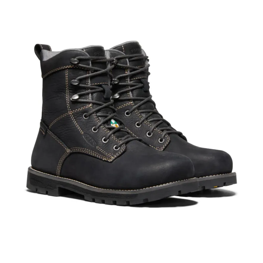 Cheap CSA Seattle 8" Waterproof Boot (Aluminum Toe) Pour Femme | Black/Steel Grey Femme Bottes Et Chaussures De Travail|Imperméable À L'eau