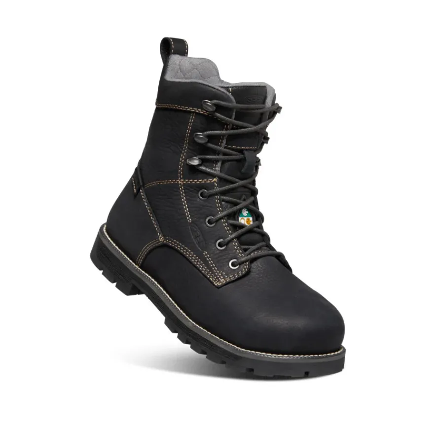 Cheap CSA Seattle 8" Waterproof Boot (Aluminum Toe) Pour Femme | Black/Steel Grey Femme Bottes Et Chaussures De Travail|Imperméable À L'eau