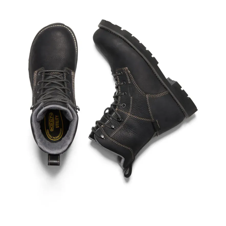 Cheap CSA Seattle 8" Waterproof Boot (Aluminum Toe) Pour Femme | Black/Steel Grey Femme Bottes Et Chaussures De Travail|Imperméable À L'eau