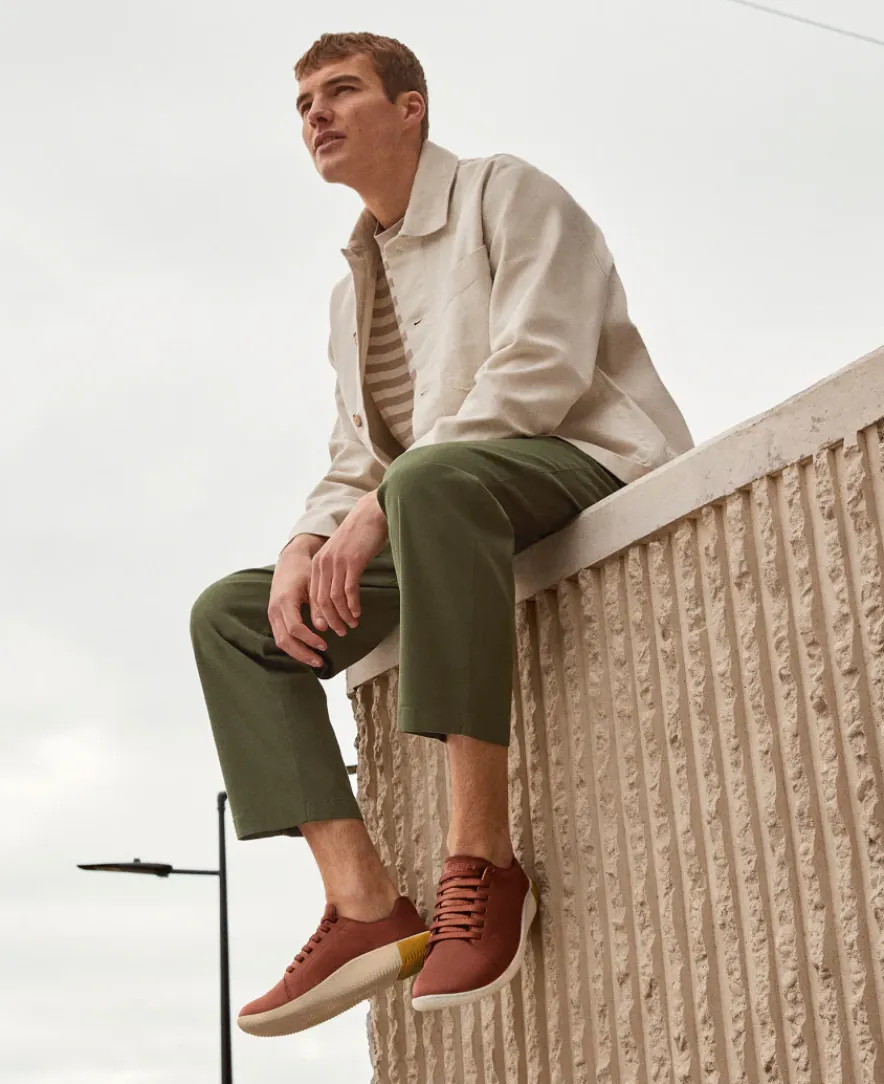 Discount KNX Leather Sneaker Pour Homme | Tortoise Shell/Plaza Taupe Homme Chaussures