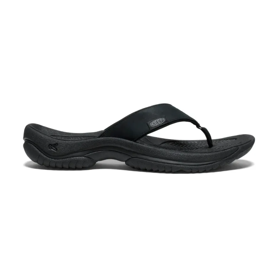 Best Sale Kona Leather Flip-Flop Pour Homme | Black/Steel Grey Homme Sandales