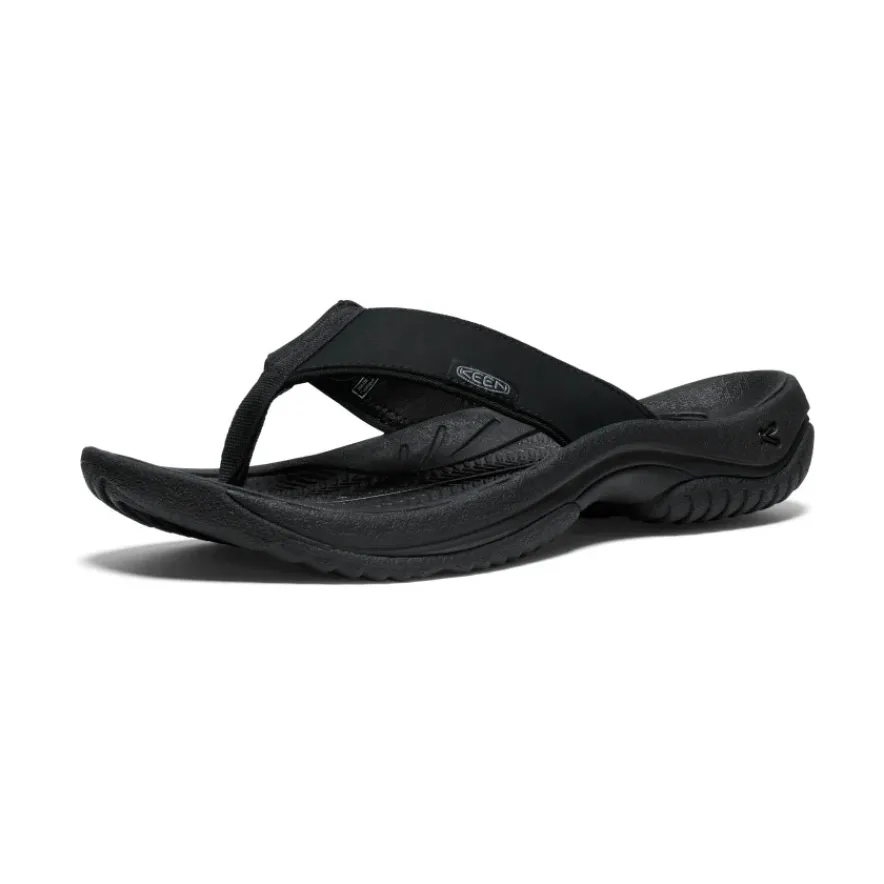 Best Sale Kona Leather Flip-Flop Pour Homme | Black/Steel Grey Homme Sandales