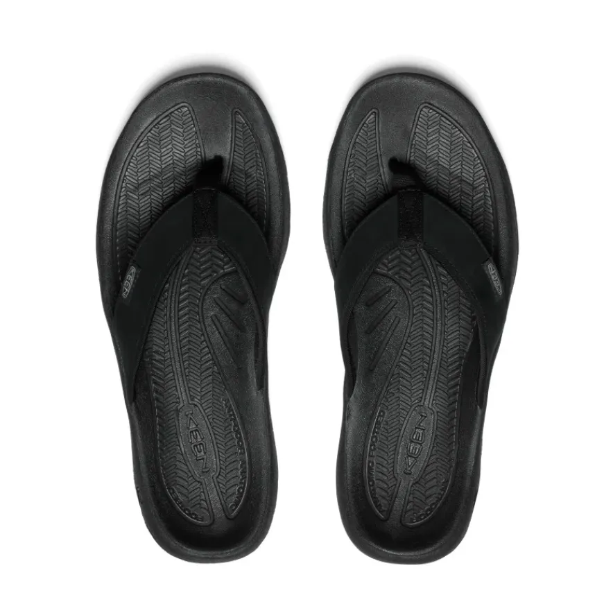 Best Sale Kona Leather Flip-Flop Pour Homme | Black/Steel Grey Homme Sandales