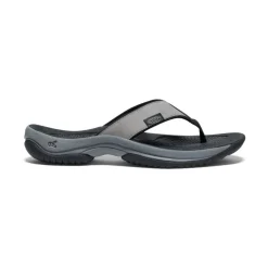 New Kona Leather Flip-Flop Pour Homme | Steel Grey/Black Homme Sandales