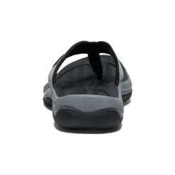 New Kona Leather Flip-Flop Pour Homme | Steel Grey/Black Homme Sandales