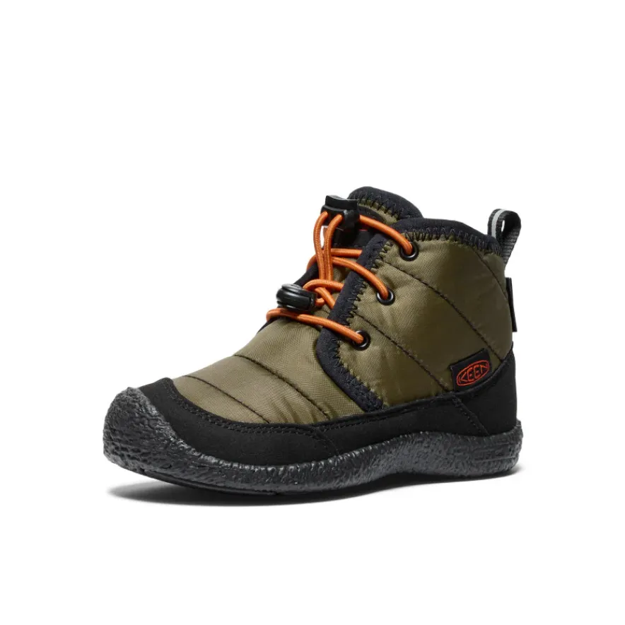 Hot Little Kids' Howser II Waterproof Chukka | Dark Olive/Gold Flame Enfant Bottes