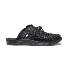 Store UNEEK Premium Leather Slide Pour Homme | Triple Black/Black Homme Chaussures À Enfiler