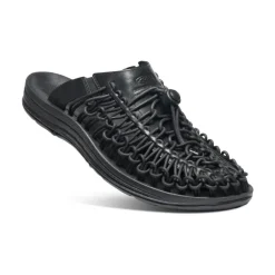 Store UNEEK Premium Leather Slide Pour Homme | Triple Black/Black Homme Chaussures À Enfiler