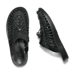 Store UNEEK Premium Leather Slide Pour Homme | Triple Black/Black Homme Chaussures À Enfiler