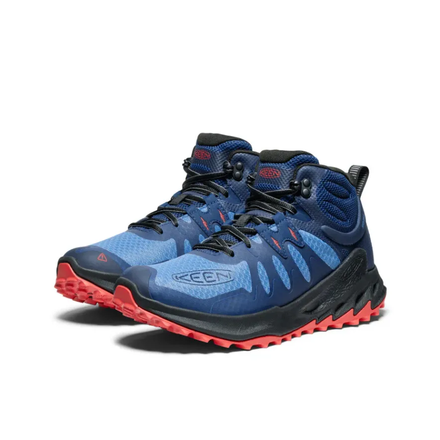 Best Zionic Waterproof Hiking Boot Pour Homme | Coronet Blue/Poppy Red Homme Imperméable À L'eau|Bottes