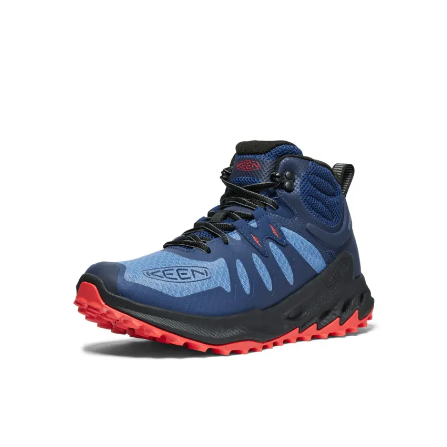 Best Zionic Waterproof Hiking Boot Pour Homme | Coronet Blue/Poppy Red Homme Imperméable À L'eau|Bottes